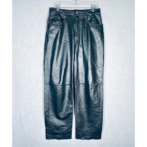 Vintage Wilson Leather Pants Mens 32 Black Straight Leg Biker Bikercore